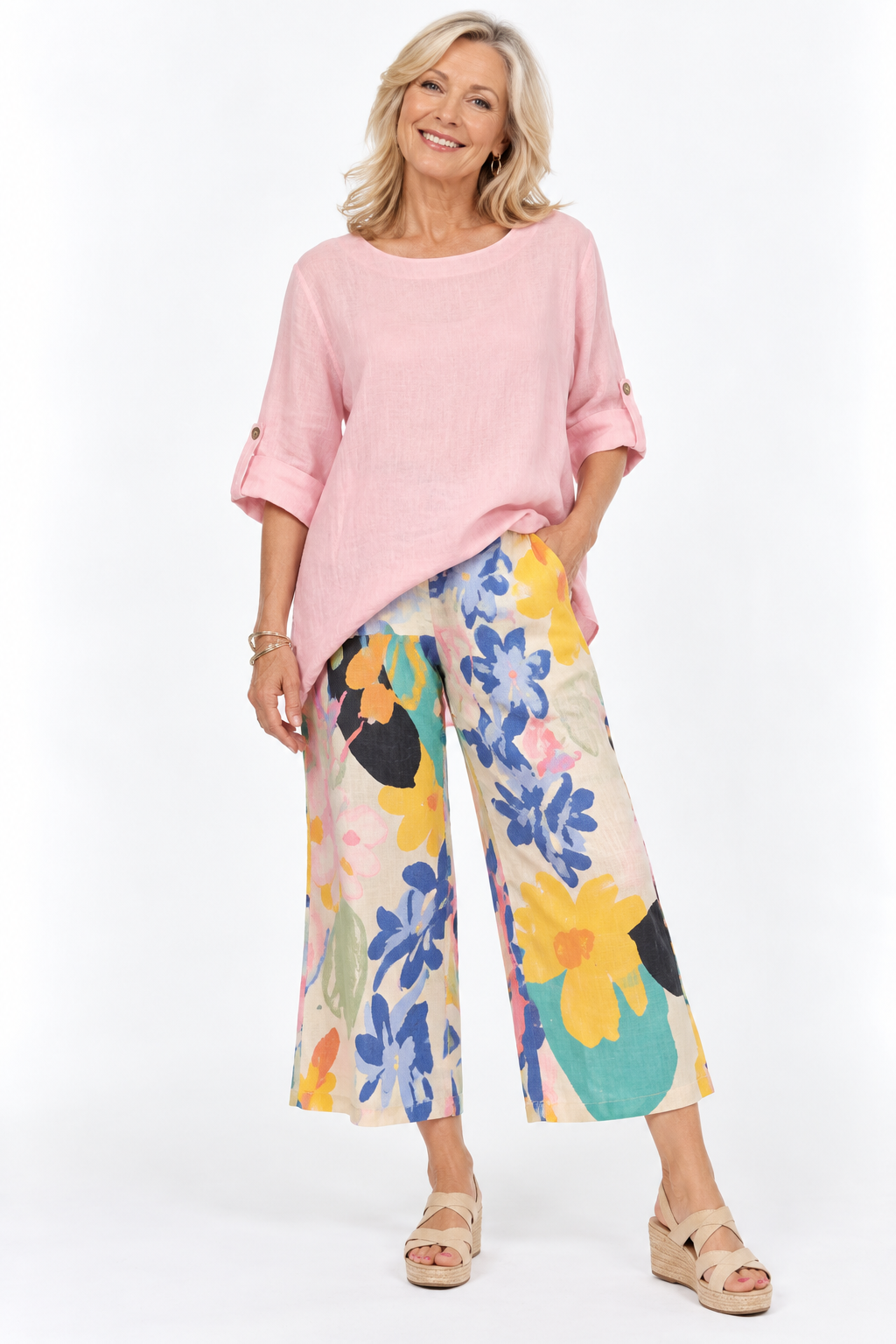 Colourful Linen Blend Pants