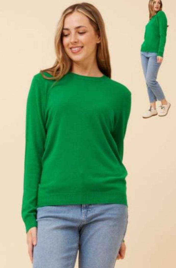 Crew Neck Knit Pullover Assorted Colours