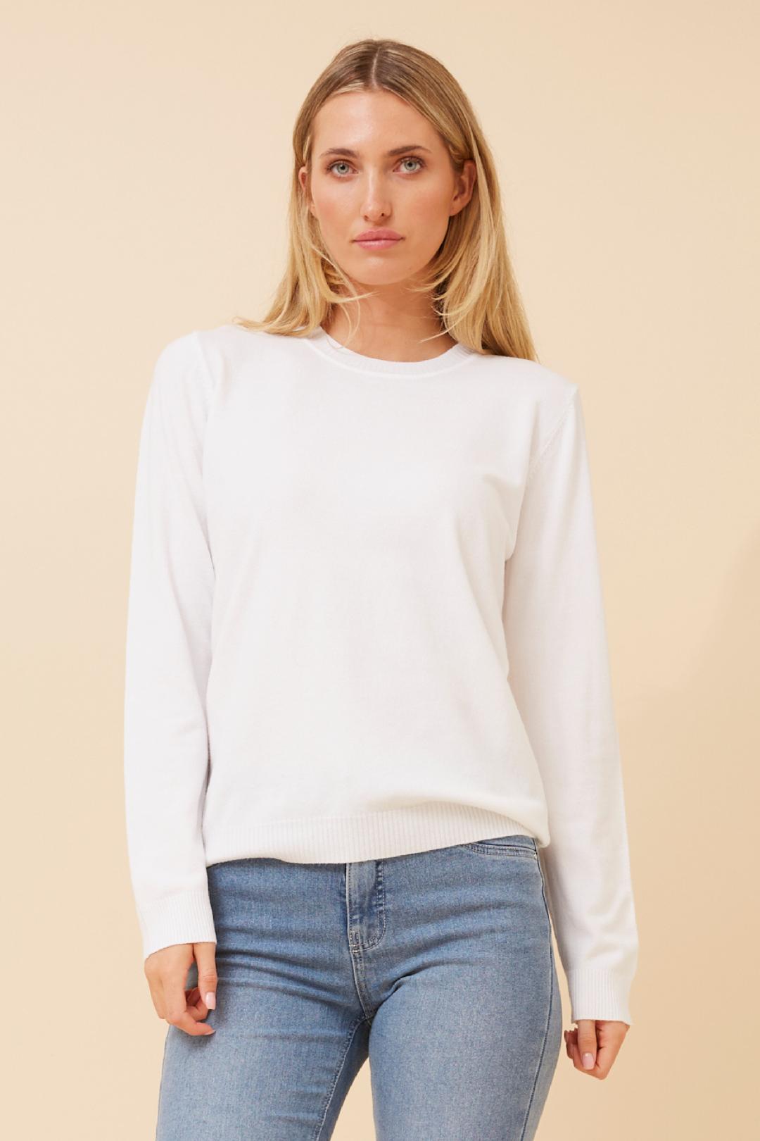 Crew Neck Knit Pullover Assorted Colours