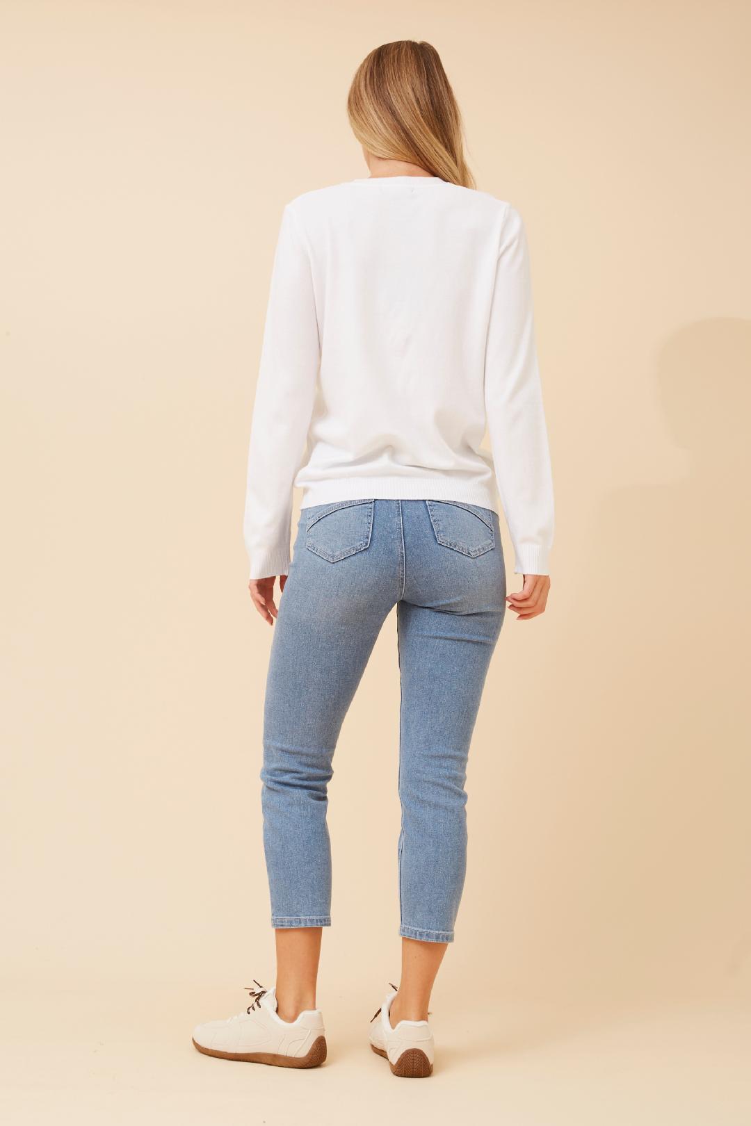 Crew Neck Knit Pullover Assorted Colours