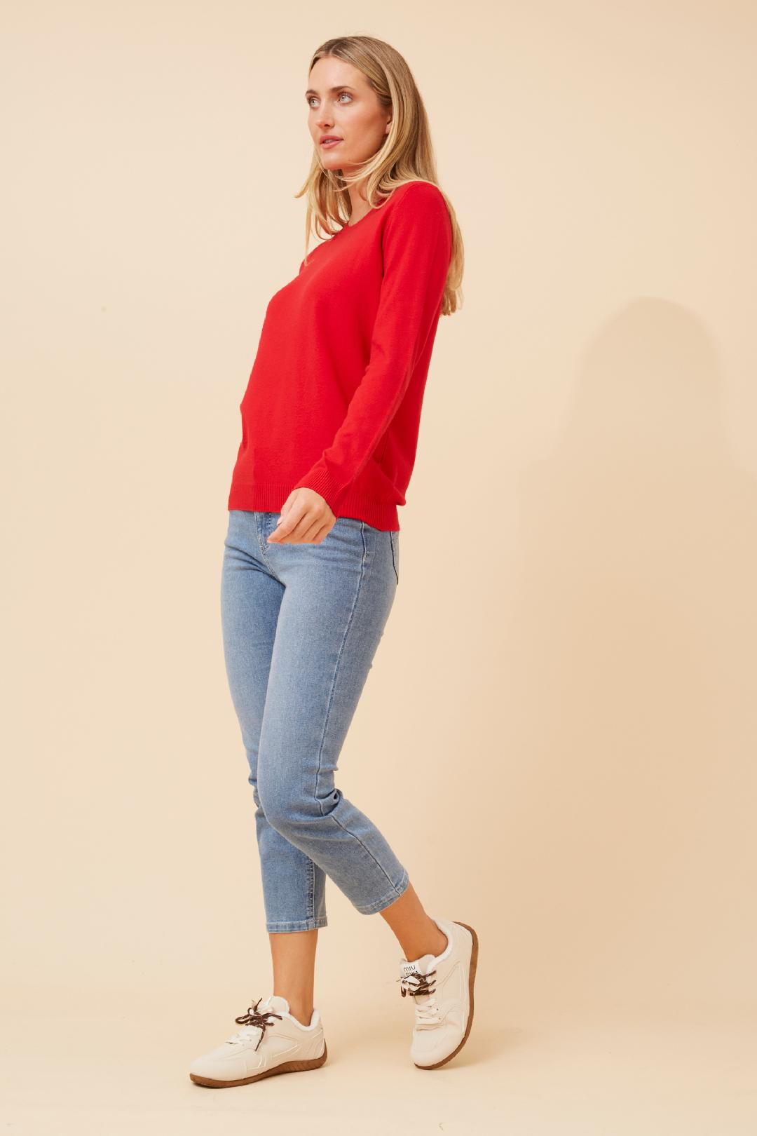 Crew Neck Knit Pullover Assorted Colours