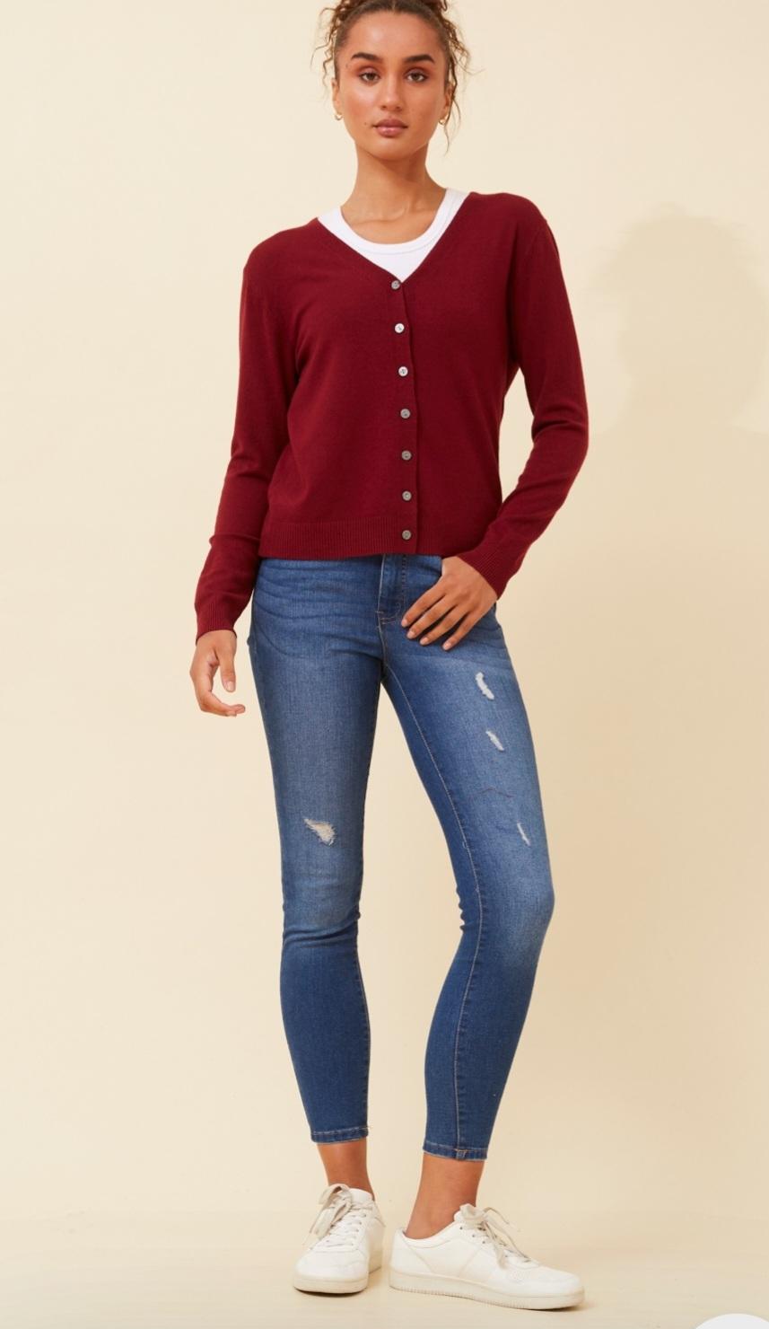 Shontay Cardigan Claret