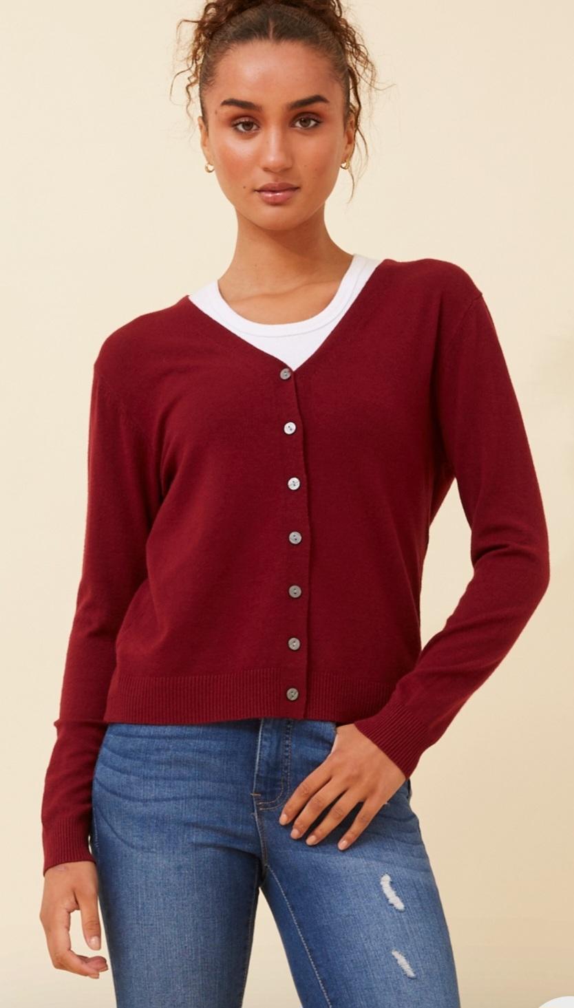 Shontay Cardigan Claret