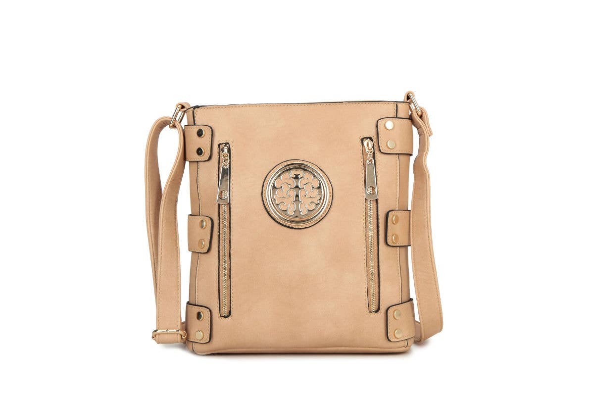 Cross body bag with top zip closure: Fuchsia