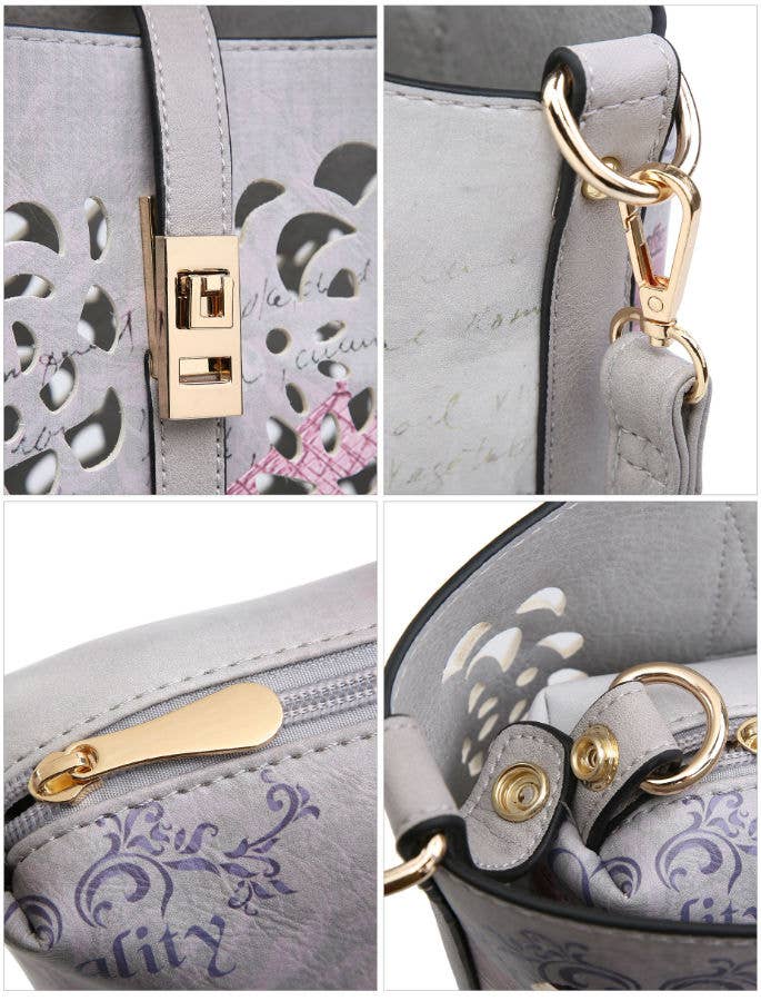 White Patterned Tote Bag