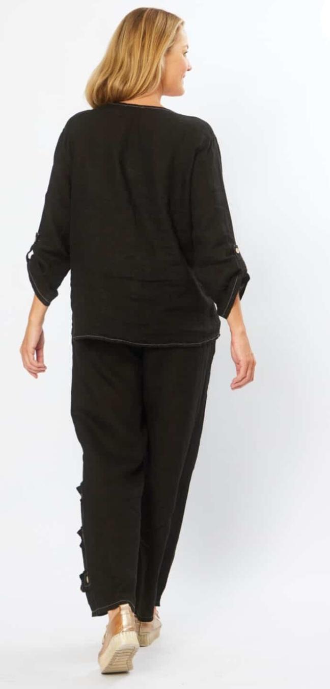 Italian Black Linen Pants