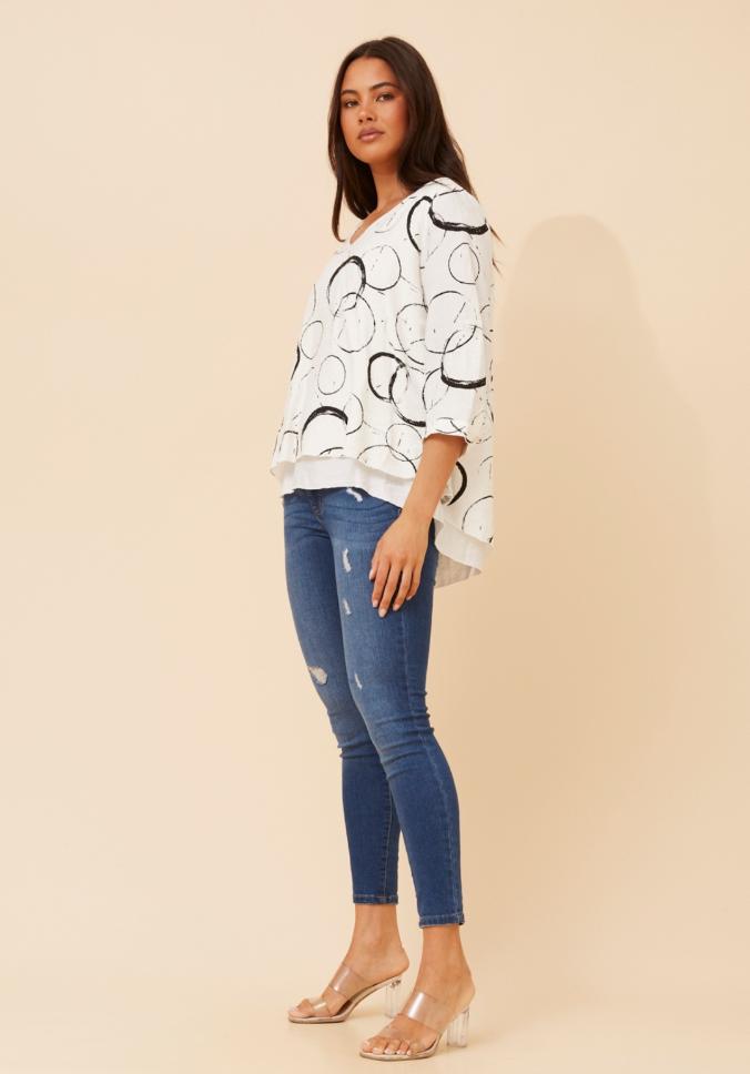 Circle Print Relaxed Top