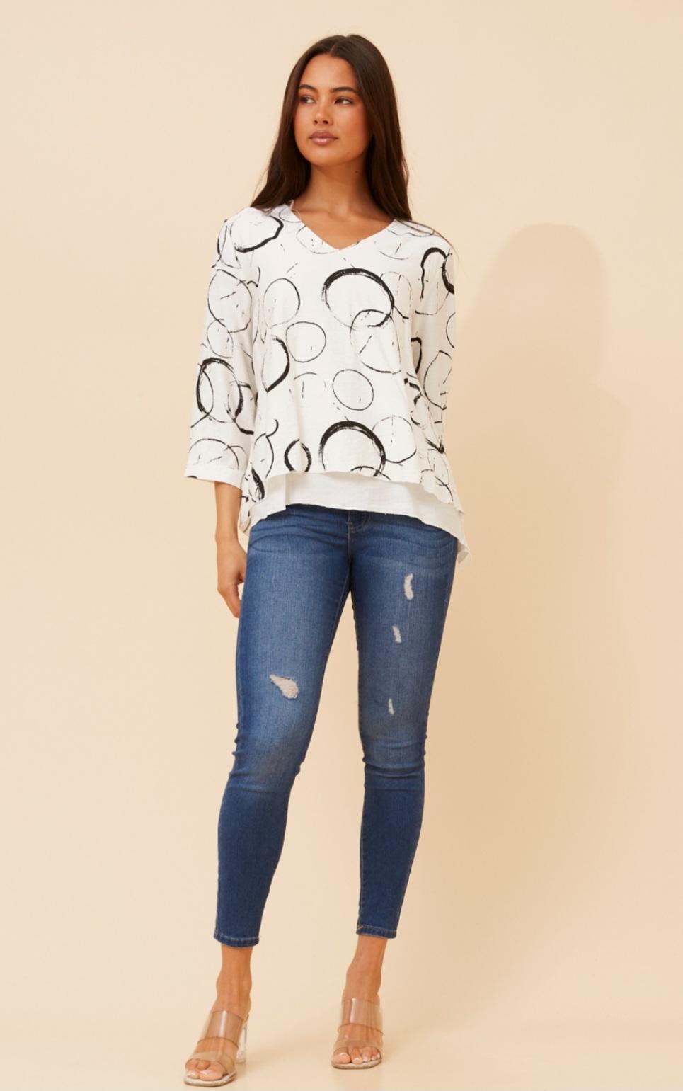 Circle Print Relaxed Top