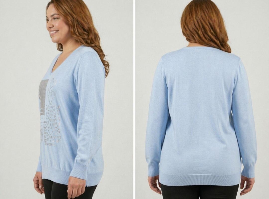 Soft Knit V-Neck Jumper | Powder Blue