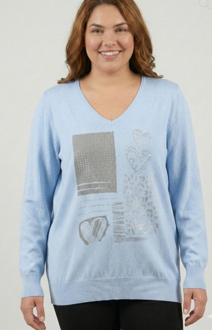 Soft Knit V-Neck Jumper | Powder Blue