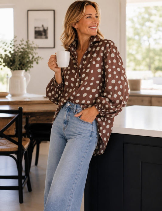 Chocolate Polka Dot Shirt
