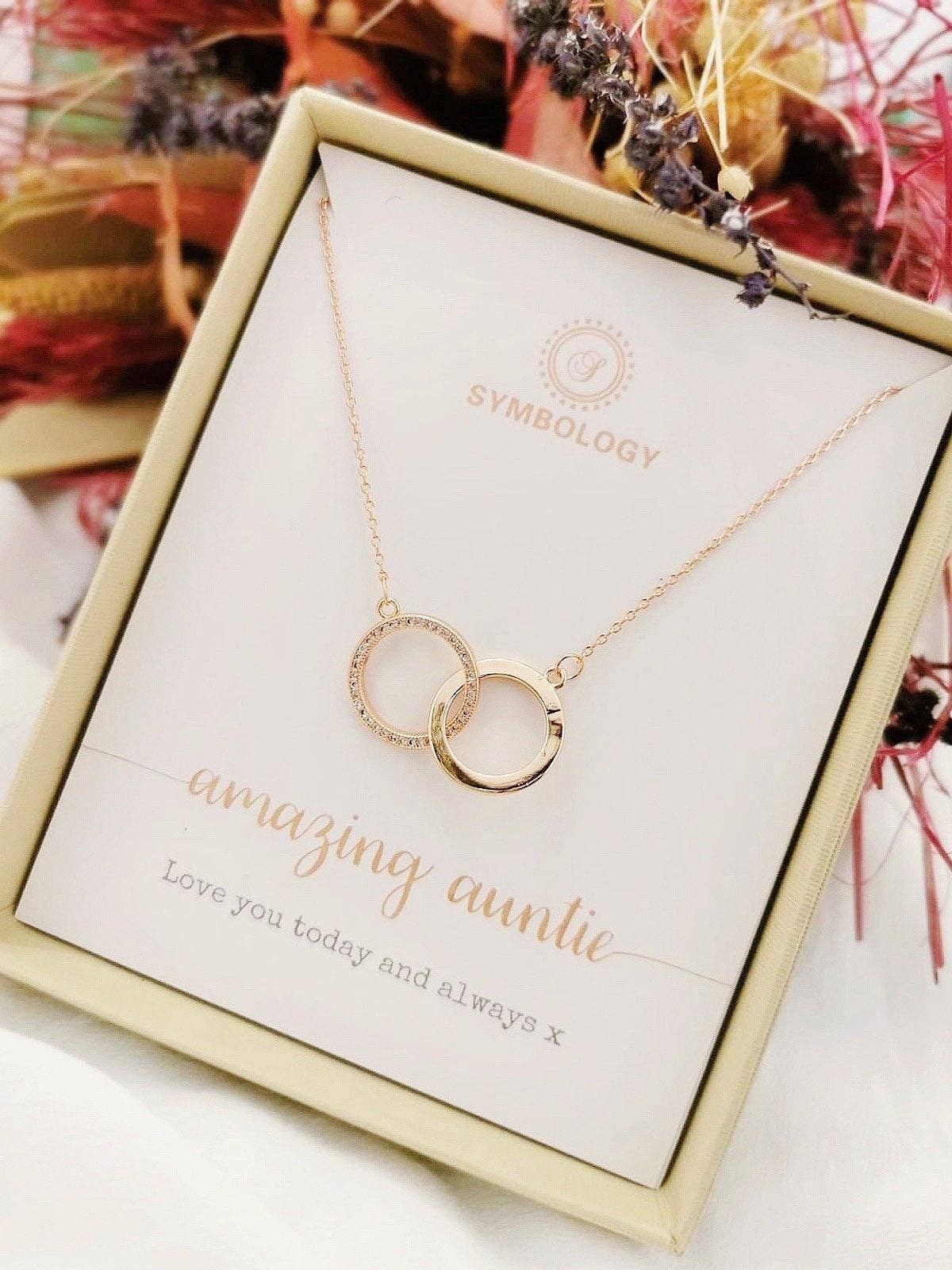 Auntie Gift Necklace: Rose gold