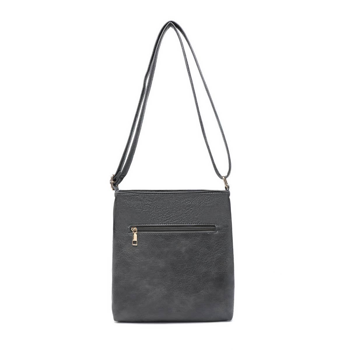 Cross Body Handbag with zip top sections