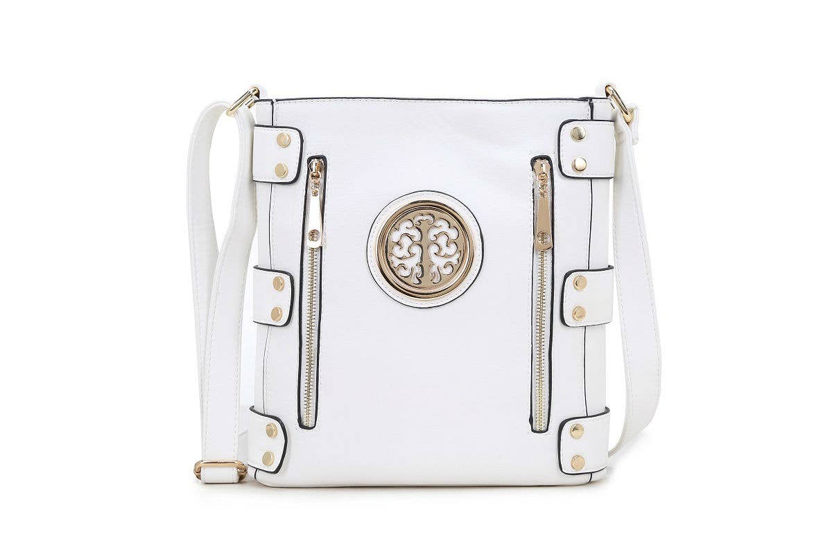 Cross body bag with top zip closure: Fuchsia