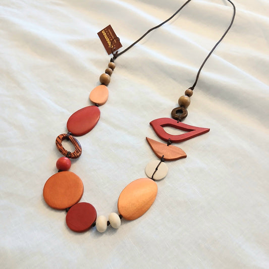 2 Birds Together on Oval Beads BURNT ORANGE