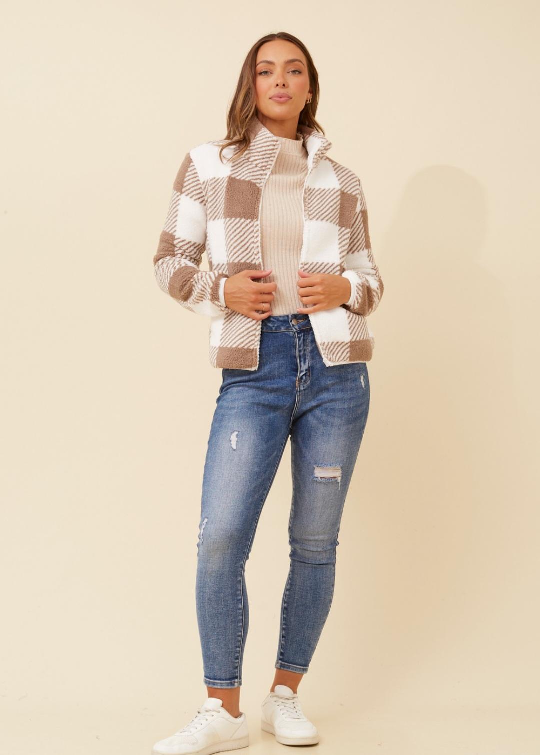 Checkered Teddy Jacket