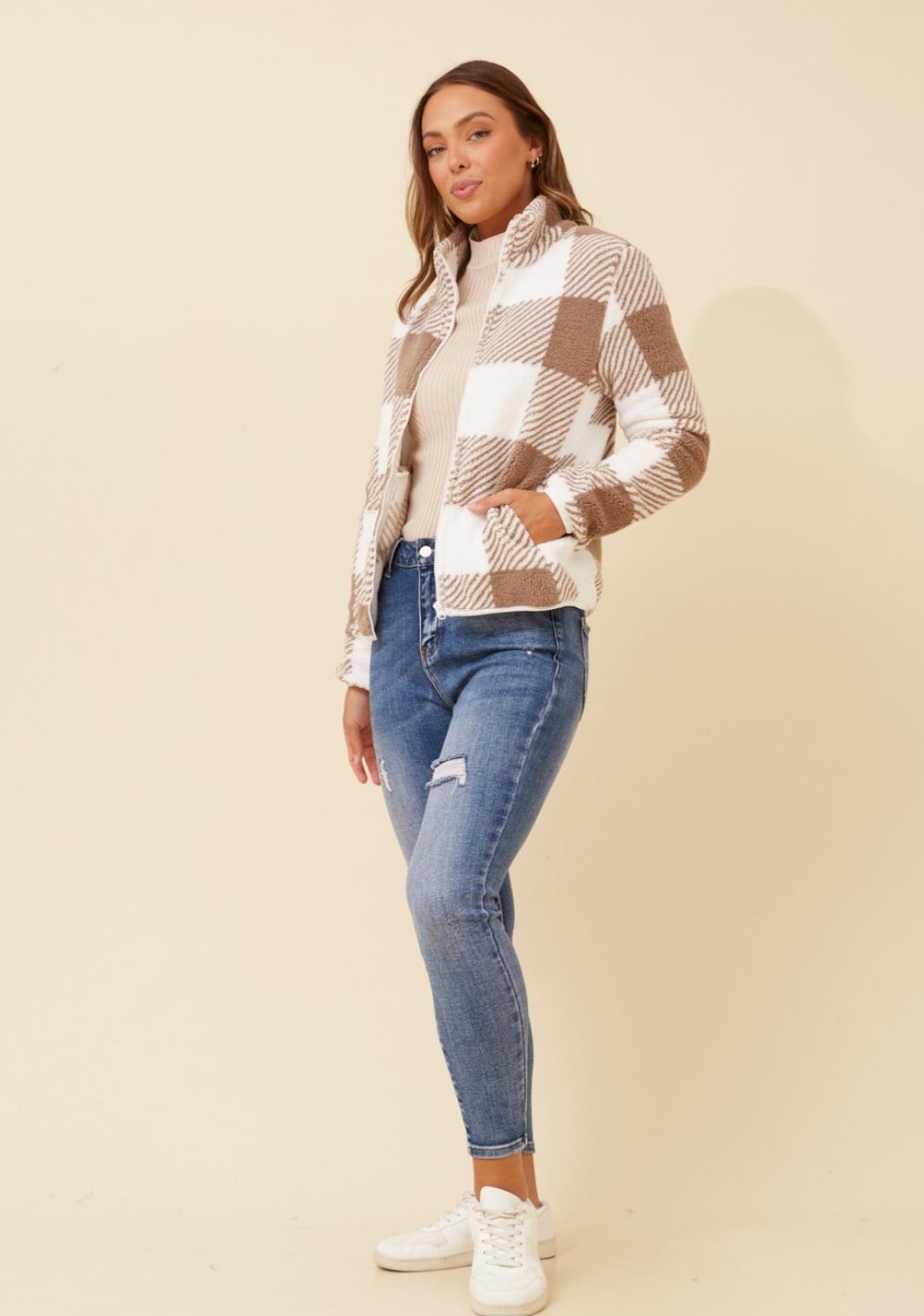 Checkered Teddy Jacket