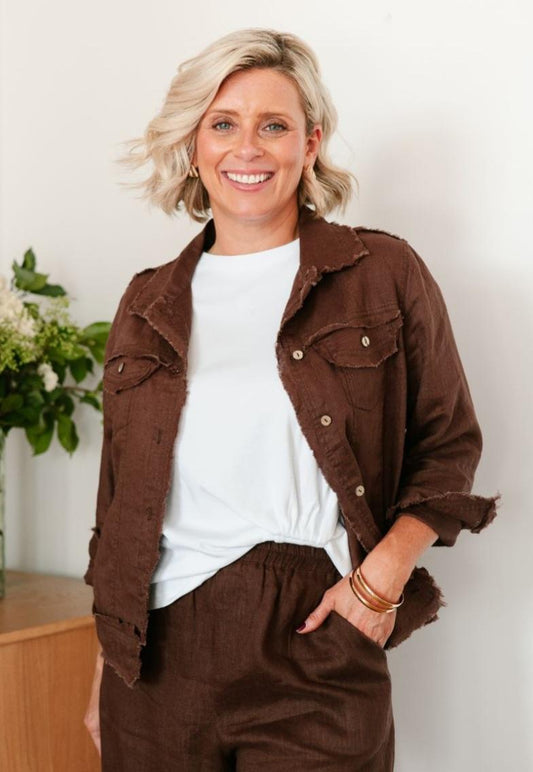 Linen Jacket Chocolate
