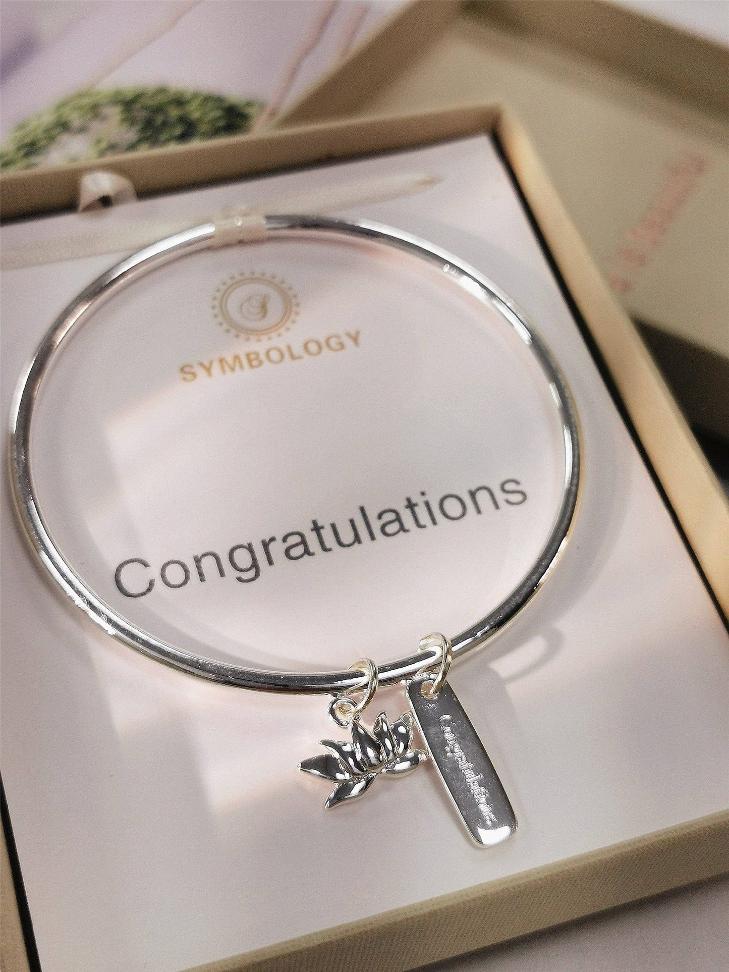 Congratulation Silver Bangle