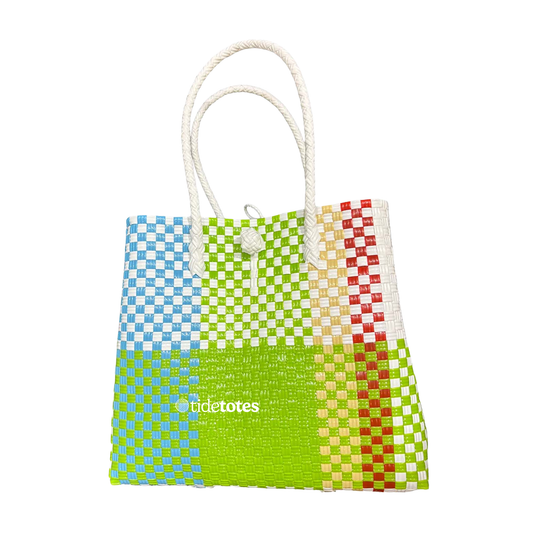 Harbour Patch – Mosaic Tote In Coastal Colour Grid