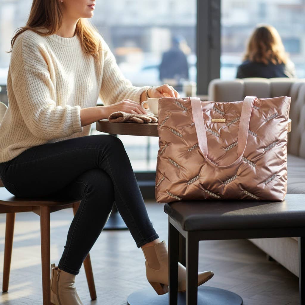Rose Gold Padded Tote