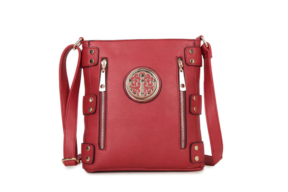 Cross body bag with top zip closure: Fuchsia