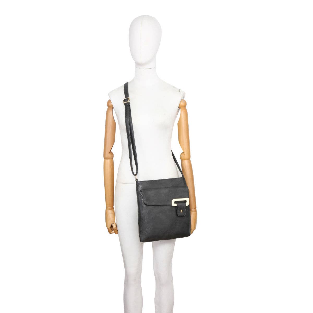 Cross Body Handbag with zip top sections