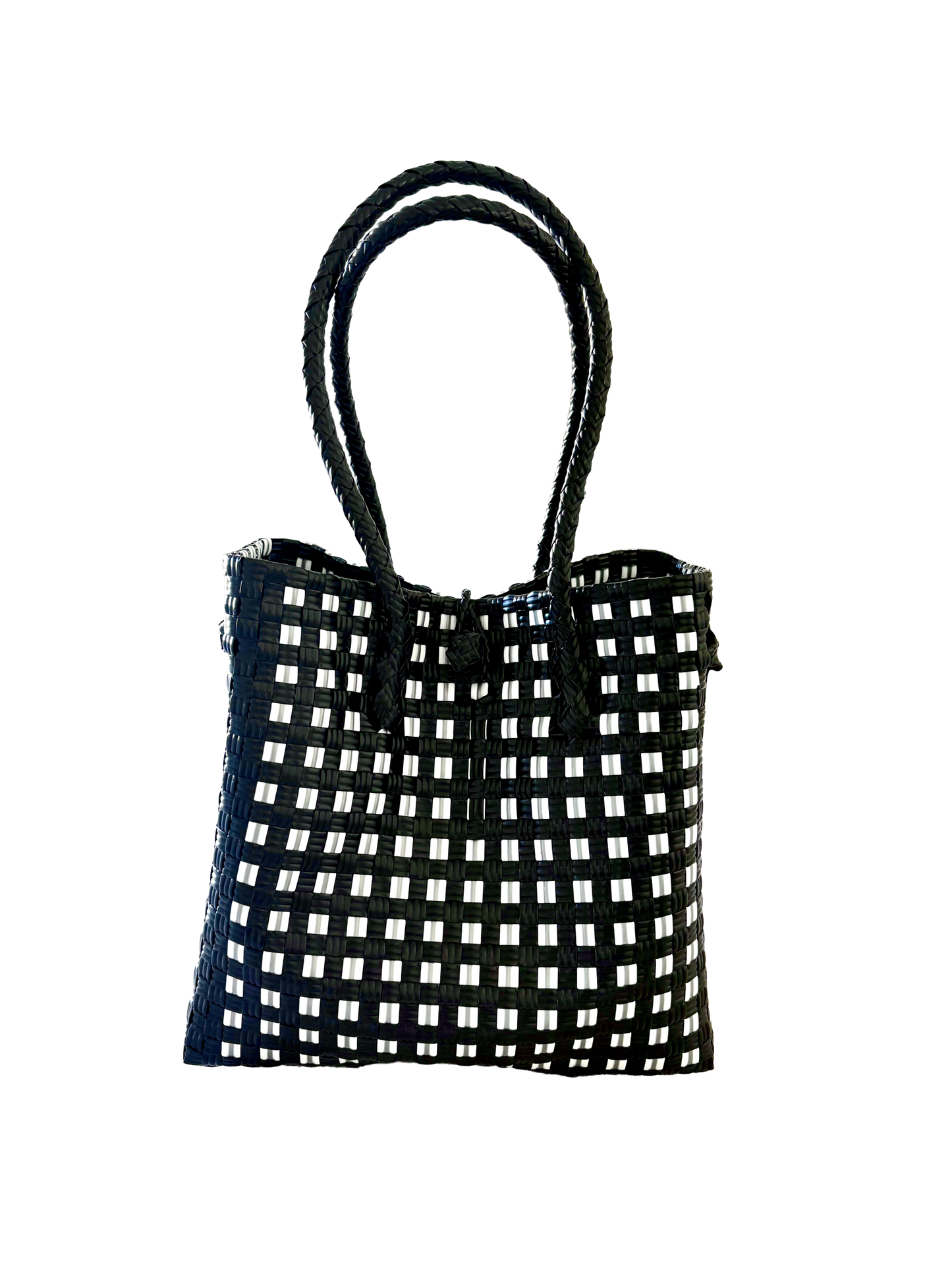 Silhouette Modern Grid – Black & White Tote: Medium