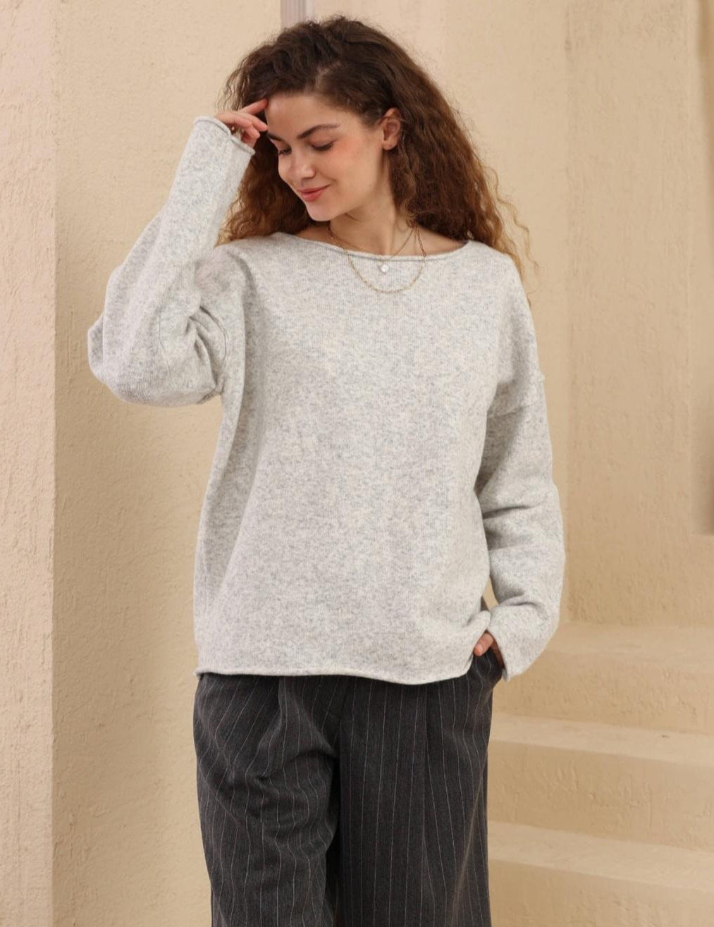 Grey Wool Blend Jumper