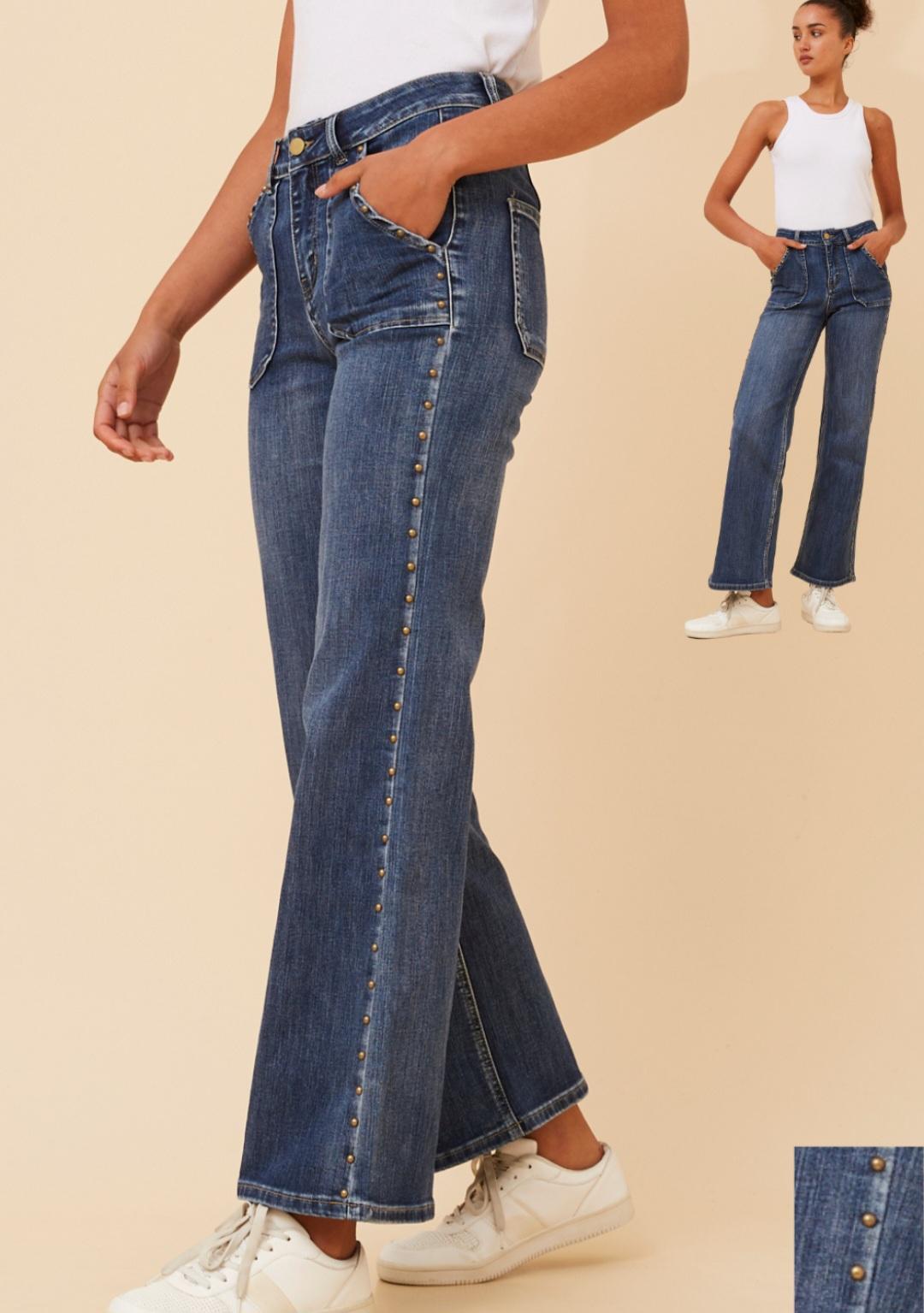 Denim Jeans with Stud Detail