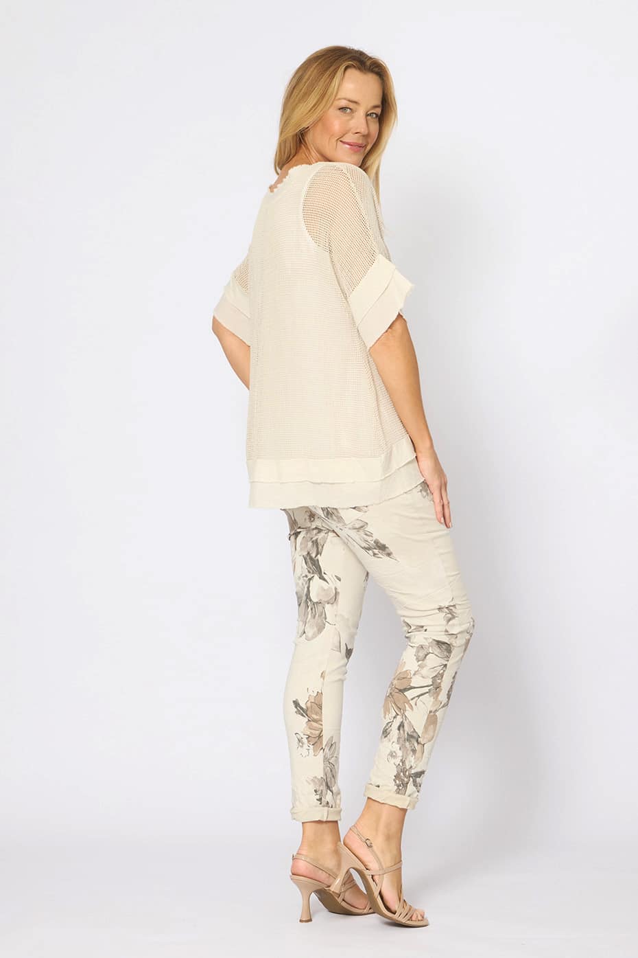 Cotton Mesh Top with Cami