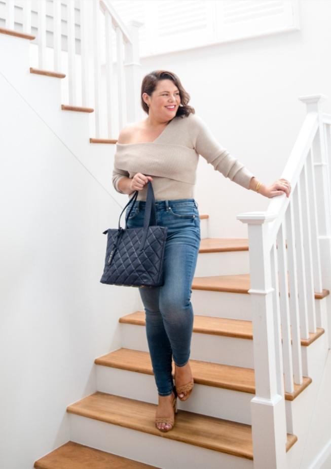 Navy Quilted Tote
