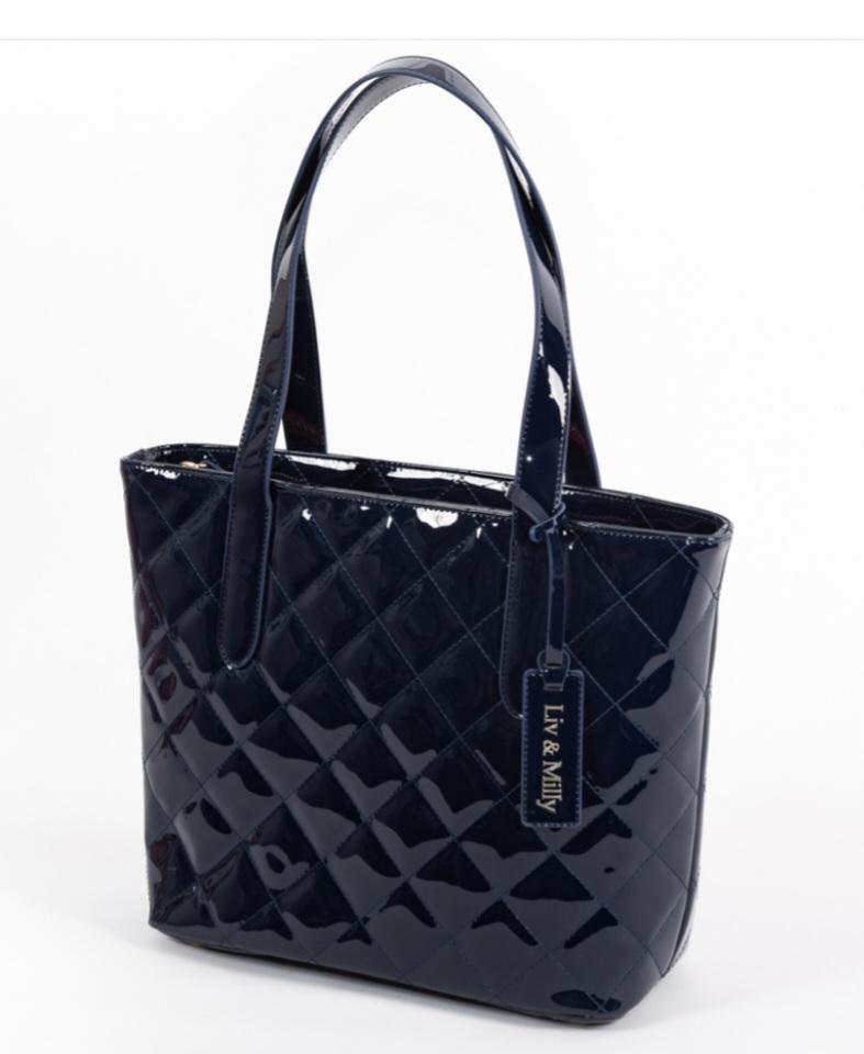 Remi Navy Patent Tote