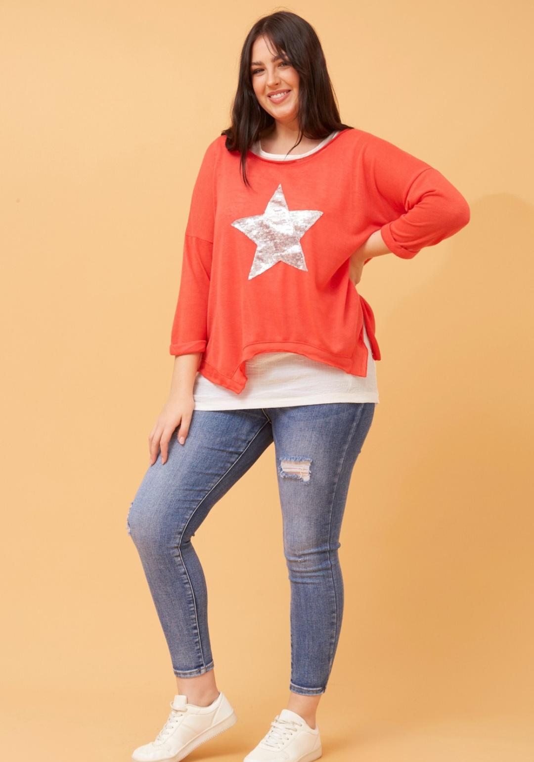 Star Of The Show Layered Top Orange