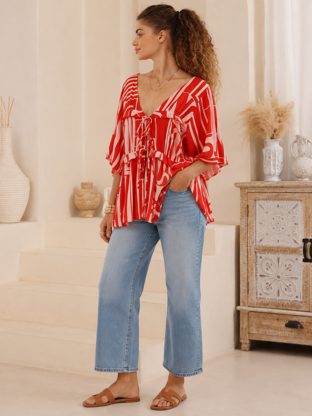Red Print Shirt