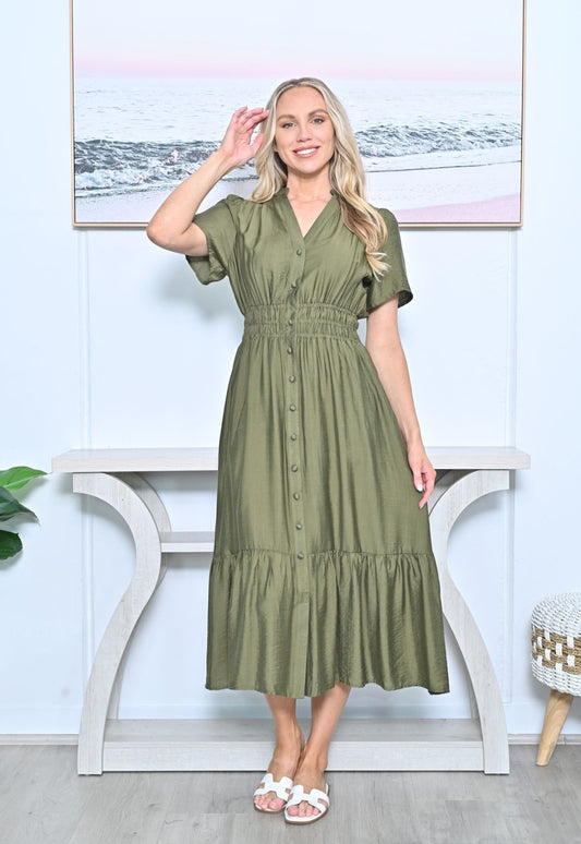 Khaki Midi Dress