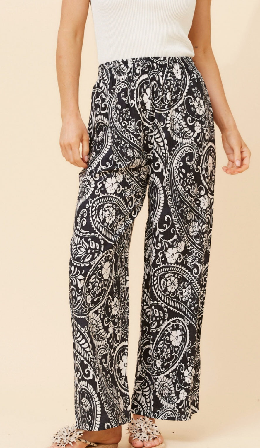 Black & White Paisley Pants