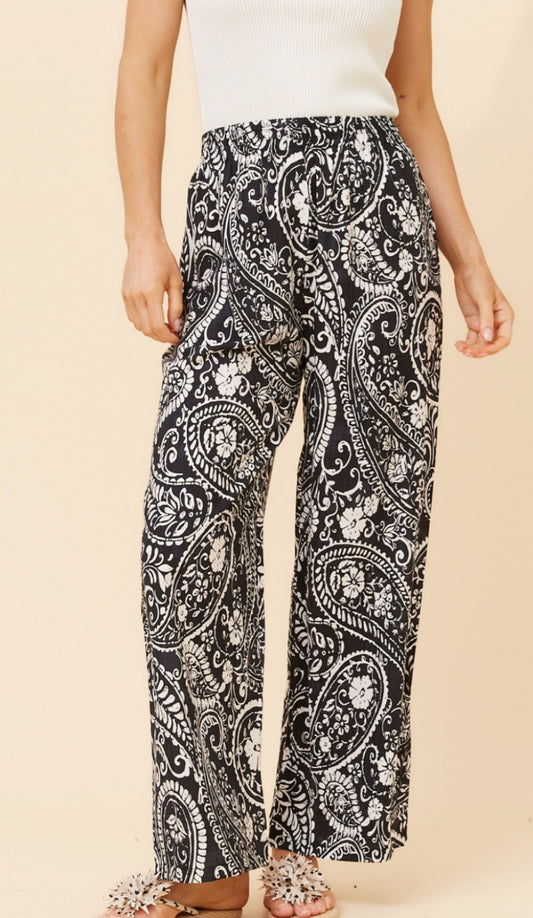 Black & White Paisley Pants