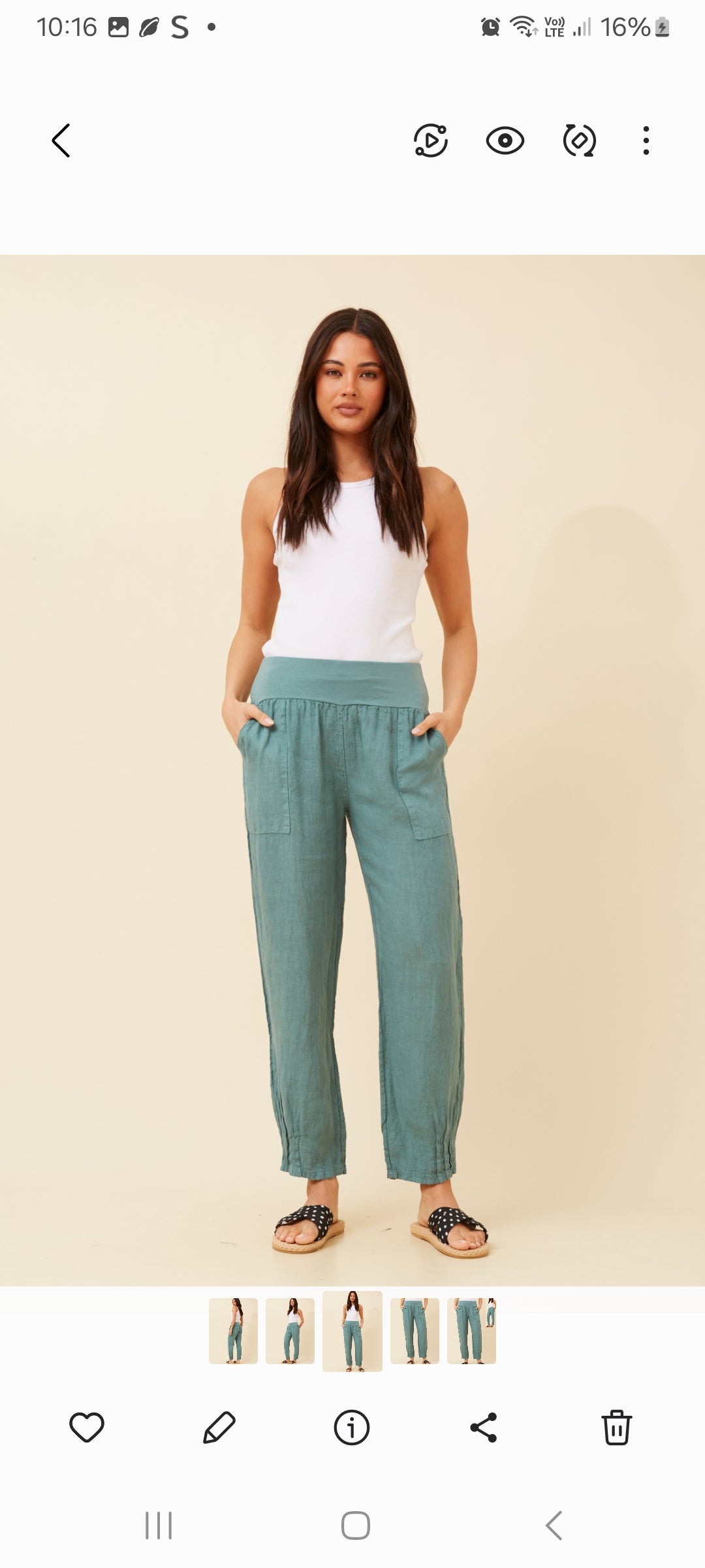 Linen Tapered Leg pants