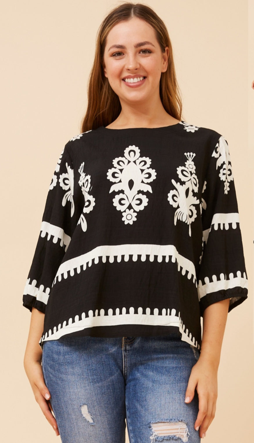 Stacey Top Black & White