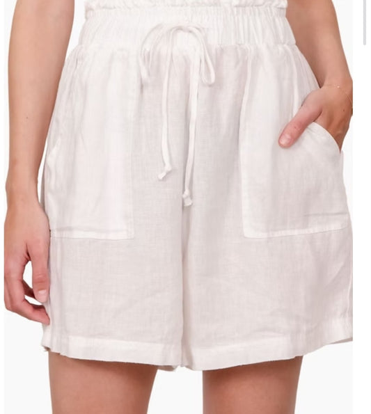 White Linen Shorts