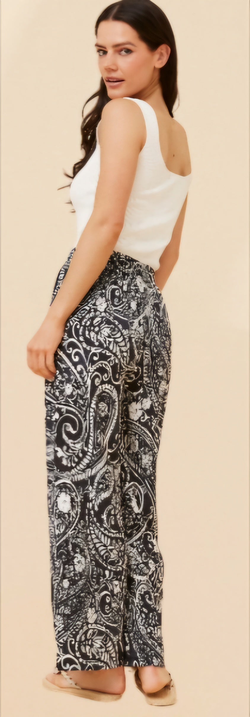 Black & White Paisley Pants