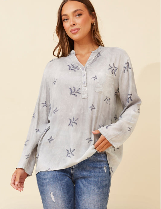 Rosetta Abstract Print Top