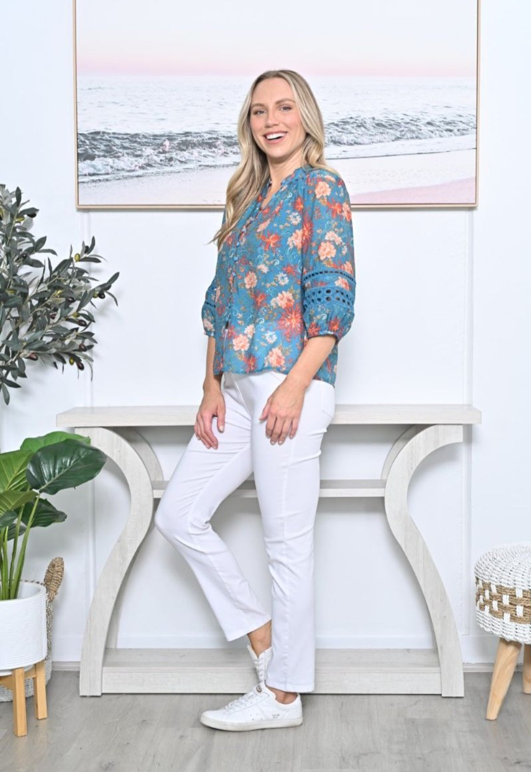 Blue Flower Blouse