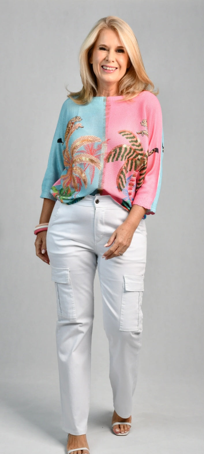 Pink & Blue Jungle Knit
