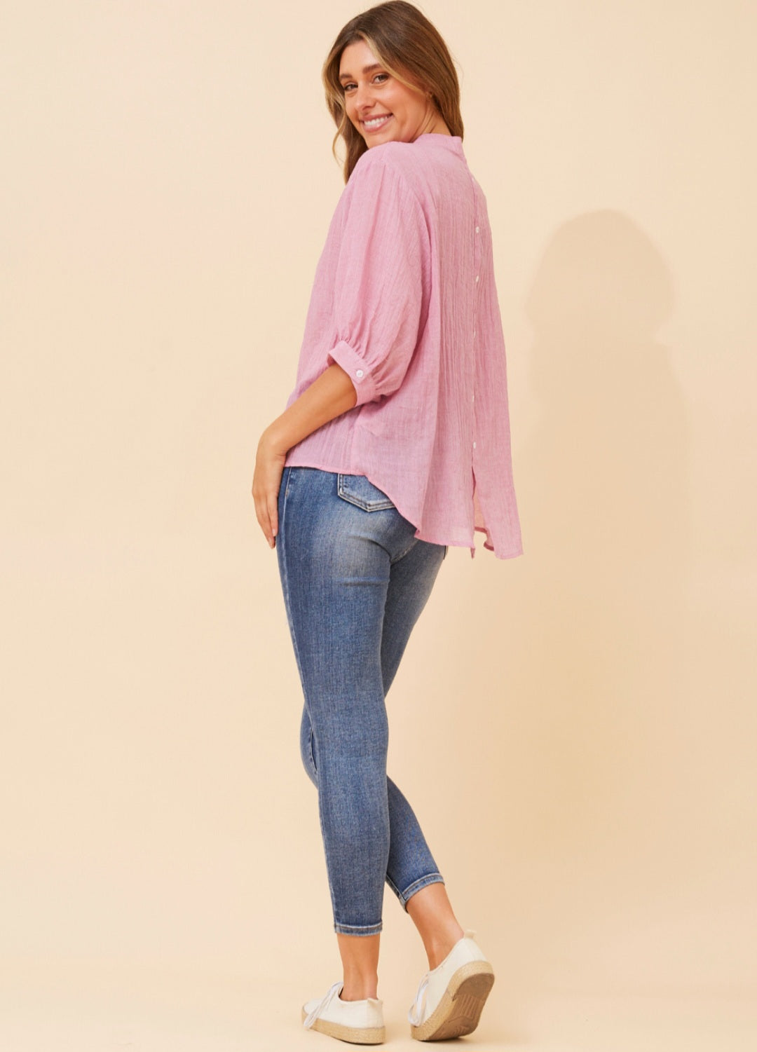 Pink Button Through Shirt
