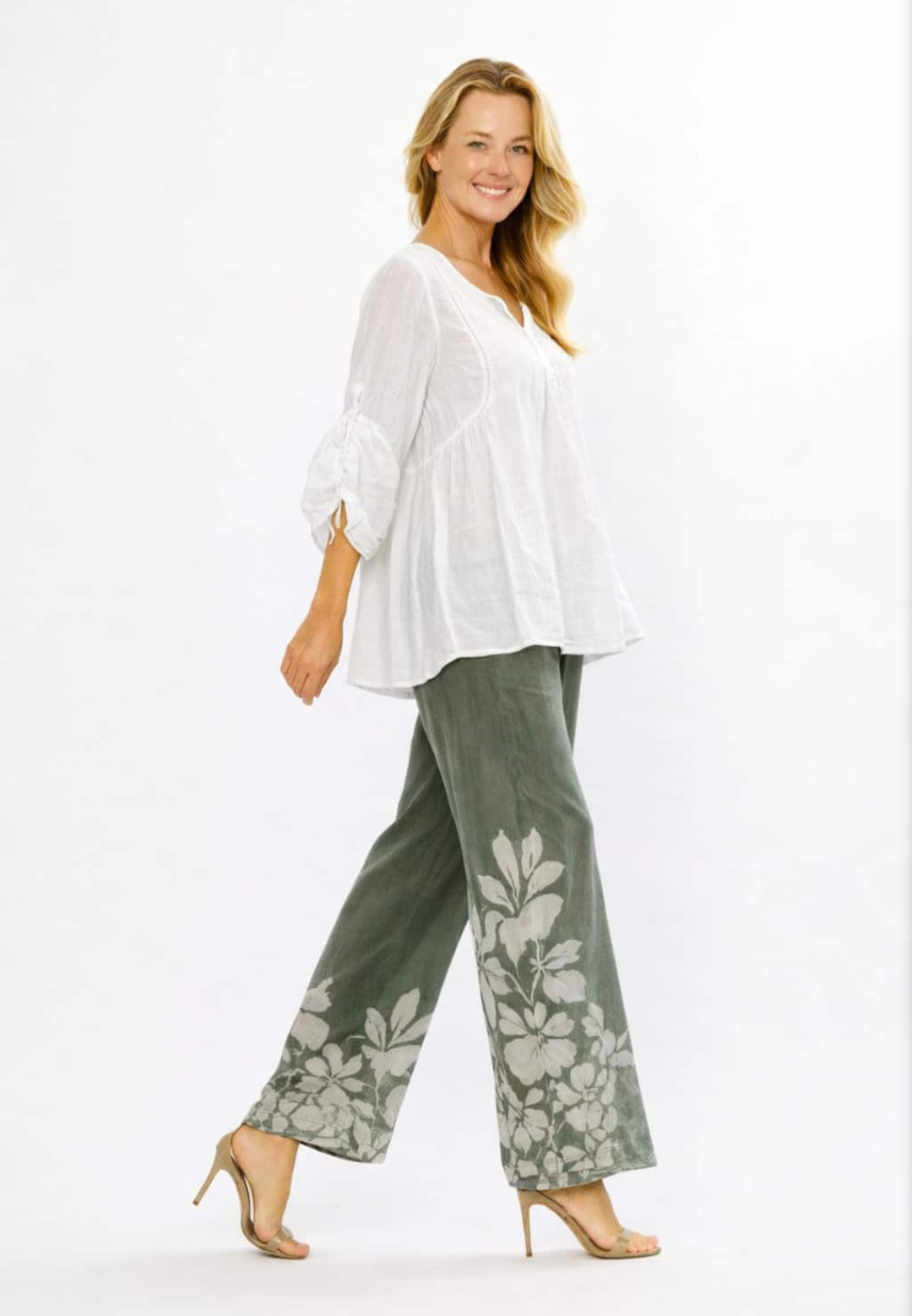 Khaki & Beige Tencel Pants