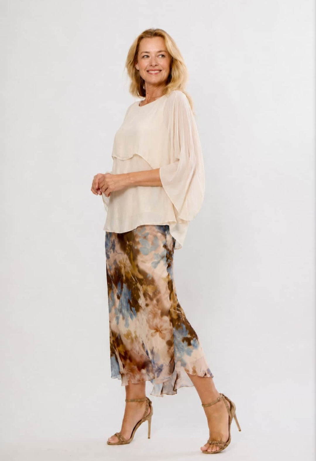Bias Cut Silk Blend Skirt