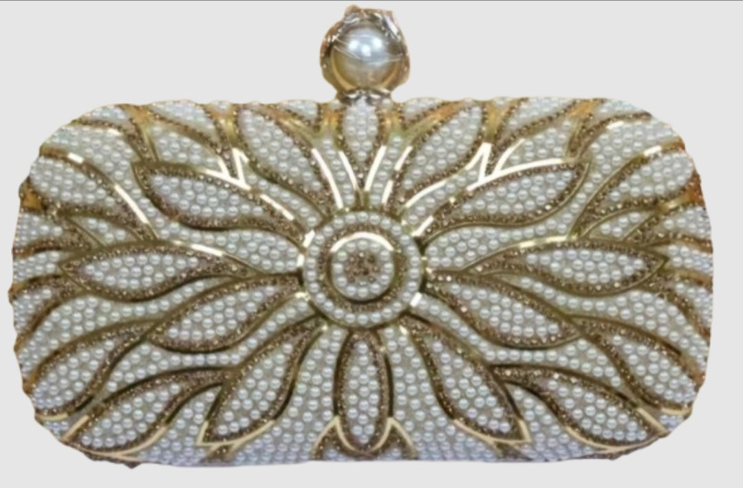 Pearl & Gold Clutch Bag