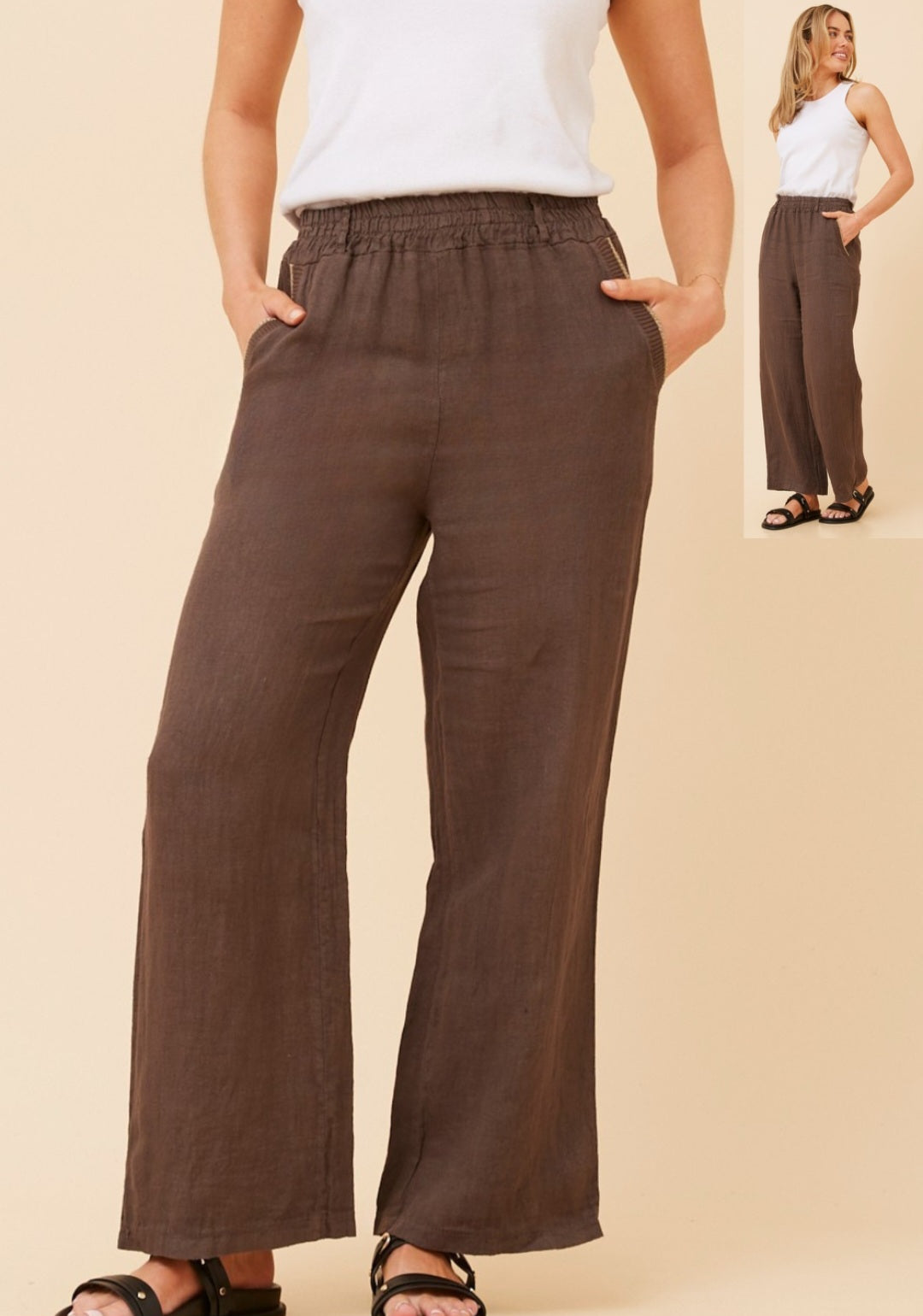 Chocolate Linen Pants
